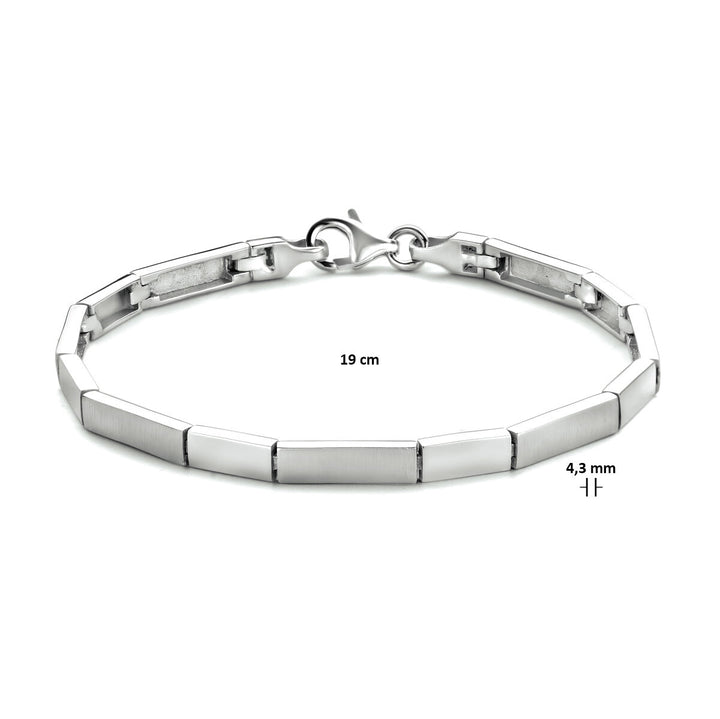 Armband 4,3 mm 19 cm poly/mattsilber rhodiniert