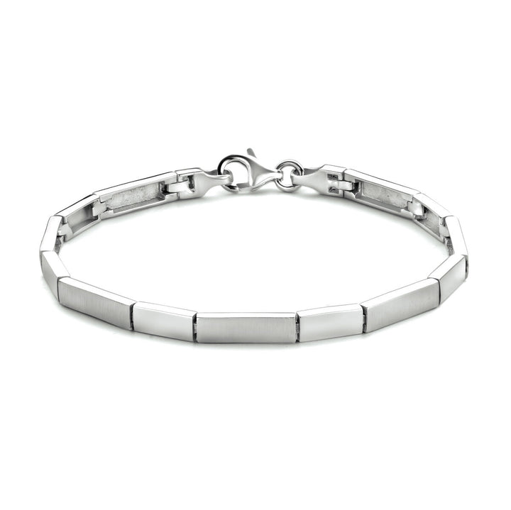 Armband 4,3 mm 19 cm poly/mattsilber rhodiniert