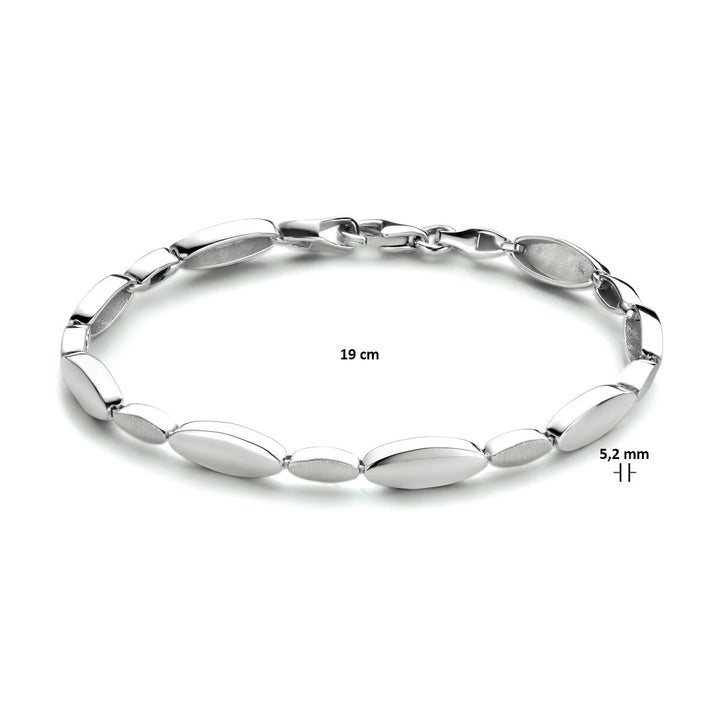 Armband 5,2 mm 19 cm Poly/Silber matt rhodiniert