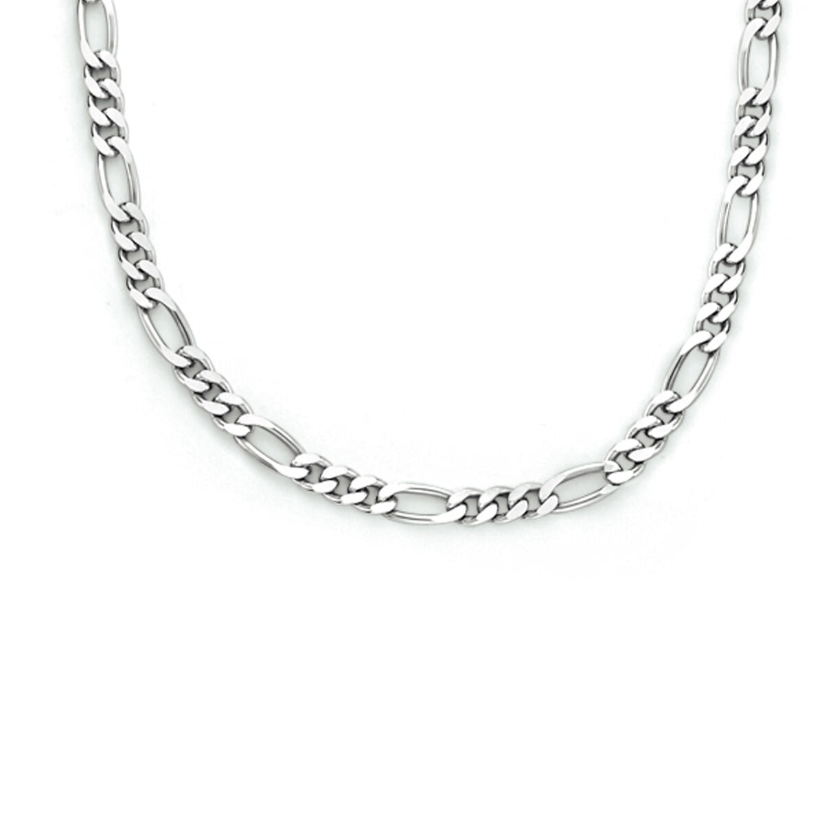 Collier aus rhodiniertem Silber mit Figaro-Gliedern, 2,2 mm breit