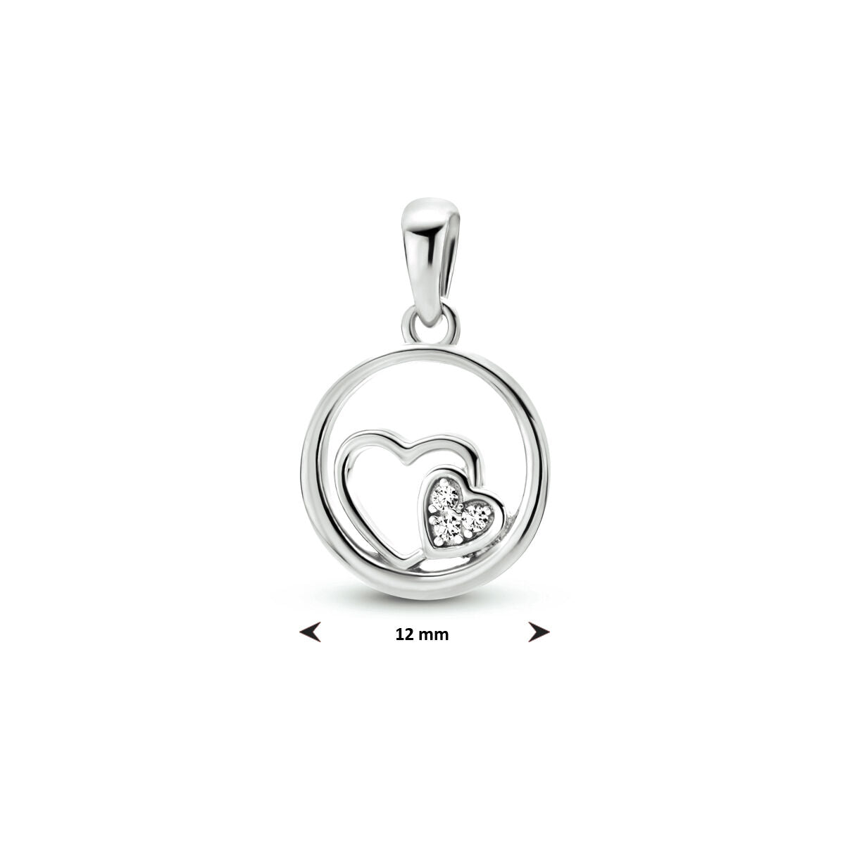 Anhänger Herzen Zirkonia Silber rhodiniert