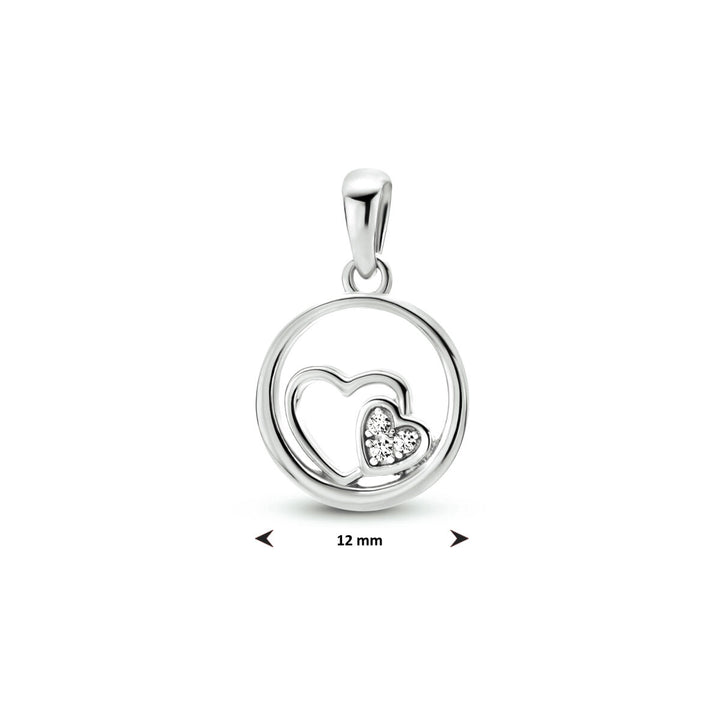 Anhänger Herzen Zirkonia Silber rhodiniert