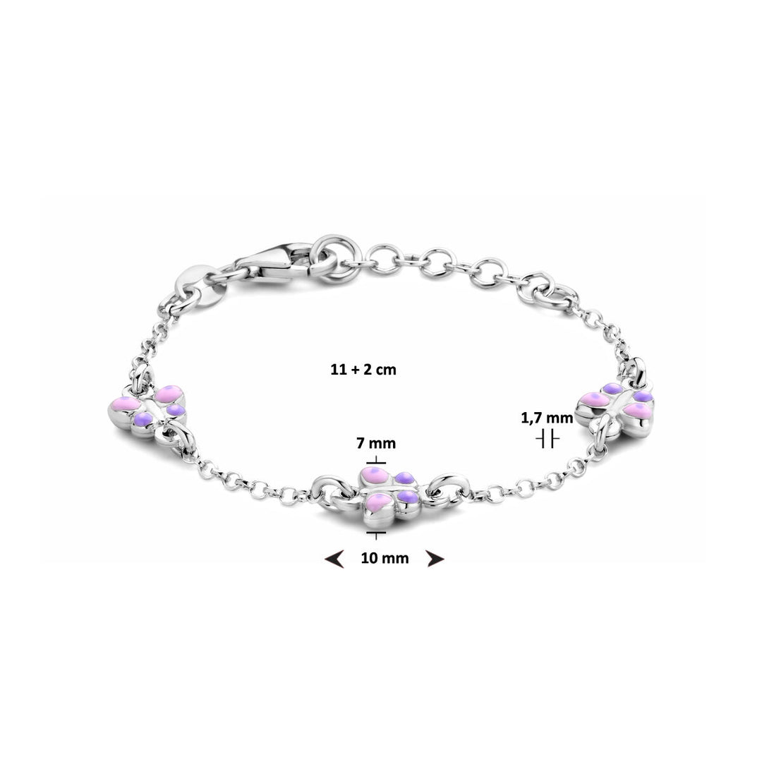 Armband Schmetterlinge 11 + 2 cm Silber rhodiniert