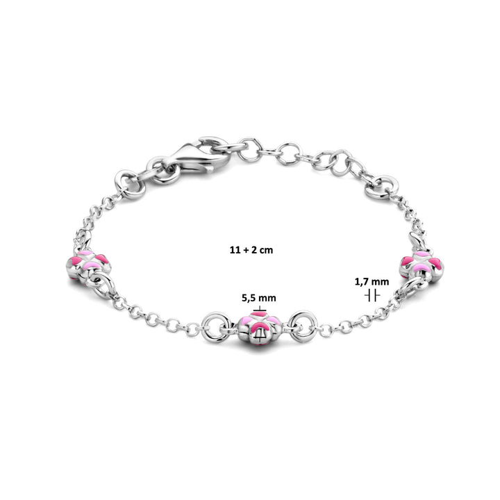 Armband Kleeblätter 11 + 2 cm Silber rhodiniert