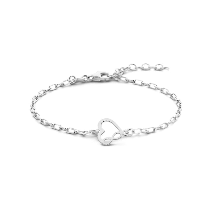 Armband Herz und Unendlichkeit 16 + 3 cm Silber rhodiniert