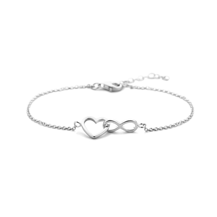 Armband Herz und Unendlichkeit 16 + 3 cm Silber rhodiniert