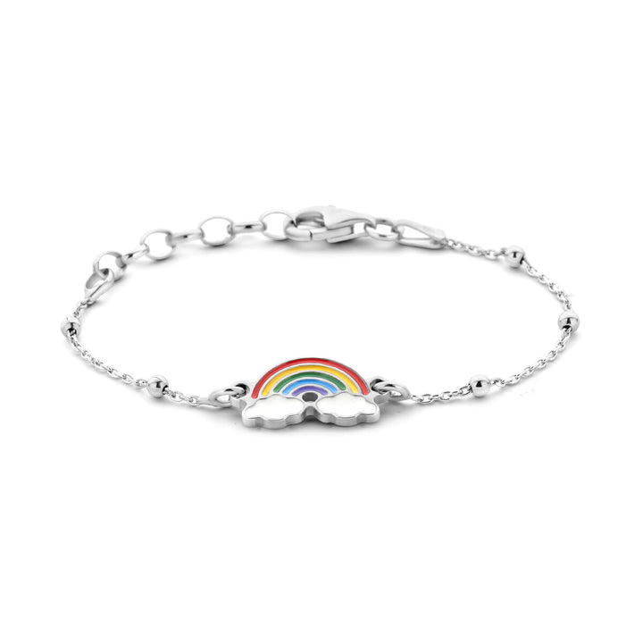 Armband Regenbogen 1,0 mm 11 + 2 cm Silber rhodiniert