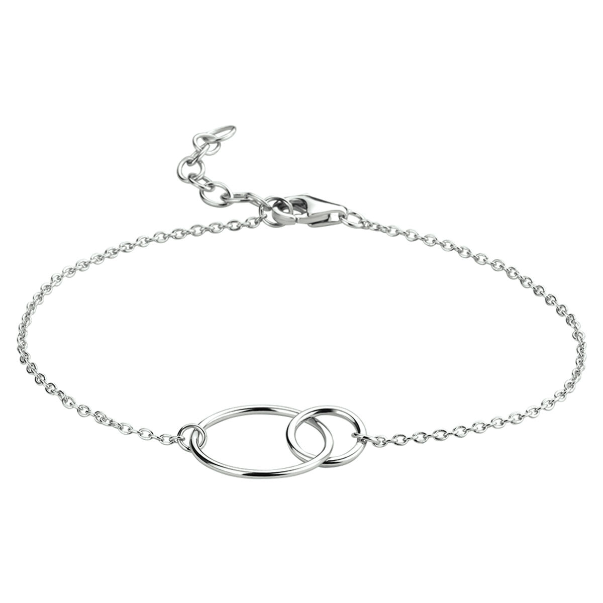 Armband Kreise 16 + 2,5 cm Silber rhodiniert
