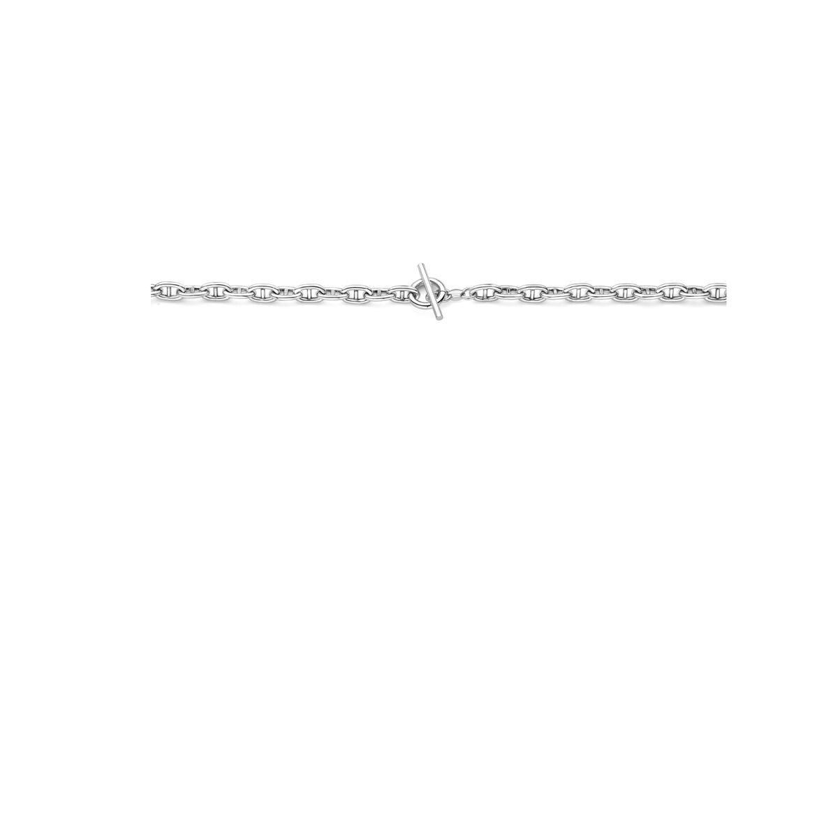 Marine Halskette runde Röhre 5,9 mm 42 cm Kastenschloss rhodiniertes Silber