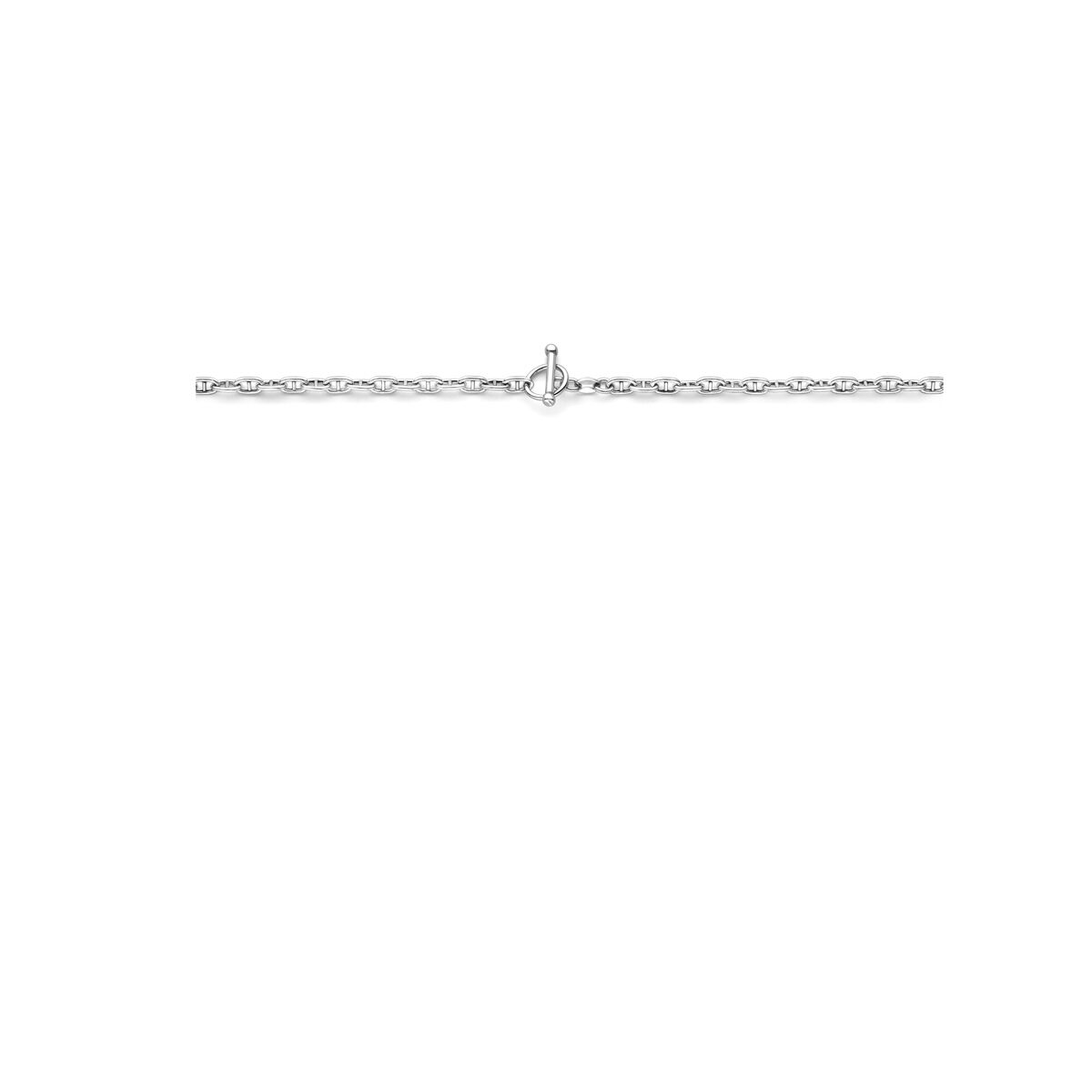 Halskette Marine rund Rohr 3,9 mm 42 cm Kappenschloss Silber rhodiniert