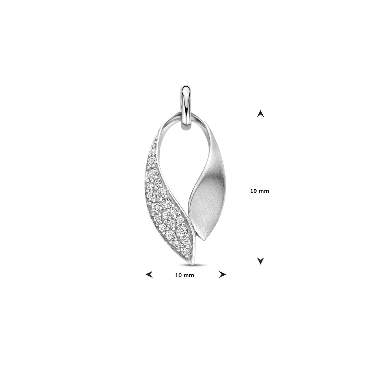 Anhänger Zirkonia poliert/matt 22 mm Silber rhodiniert