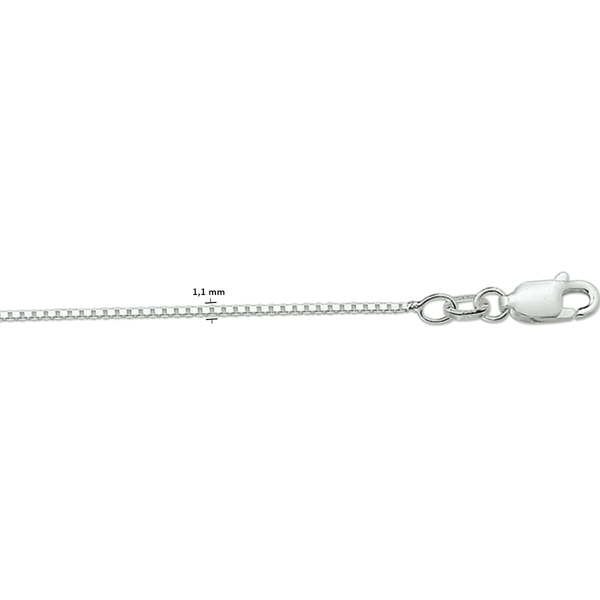 Venetiaans Collier aus rhodiniertem Silber mit einer Breite von 1,1 mm und Karabinerverschluss