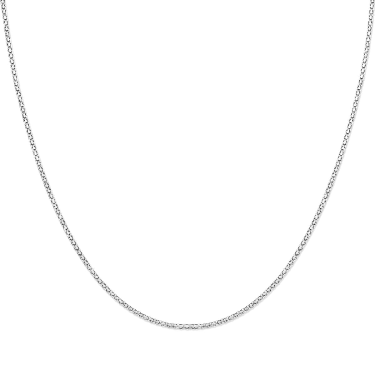 Collier Bismarck mit 2,4 mm Breite, 37 + 5 cm lang, aus rhodiniertem Silber