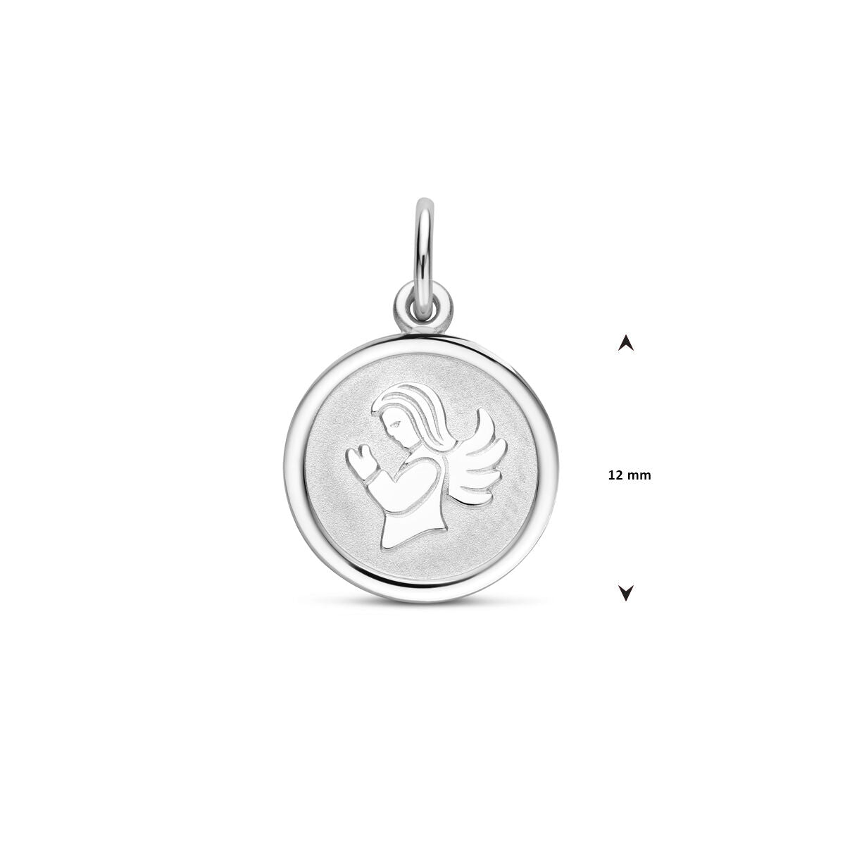 Anhänger Herz Engel poliert/matt diamantiert 18 mm rhodiniertes Silber