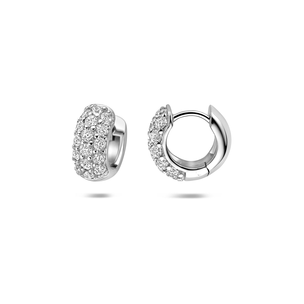 klapoorringen zirkonia zilver gerhodineerd
