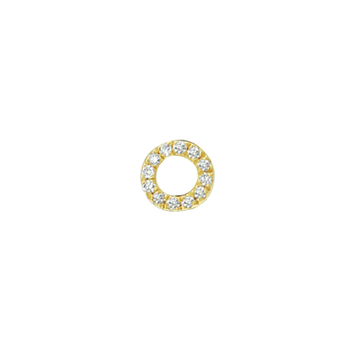 Ohrstecker aus 14K Gelbgold mit rundem Design und 10 kleinen Diamanten von 0,035 ct