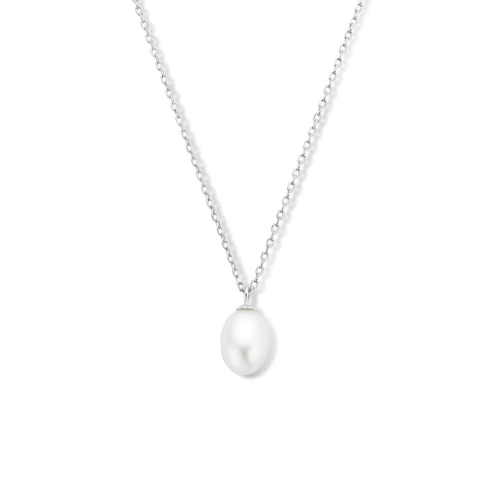 Halskette Perle 41 + 4 cm Silber rhodiniert