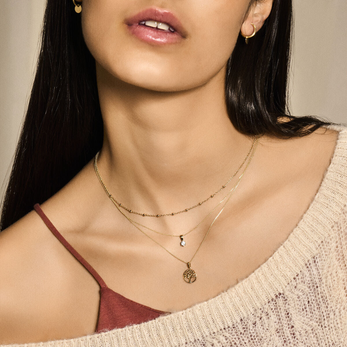 Anhänger Lebensbaum 14K Gelbgold