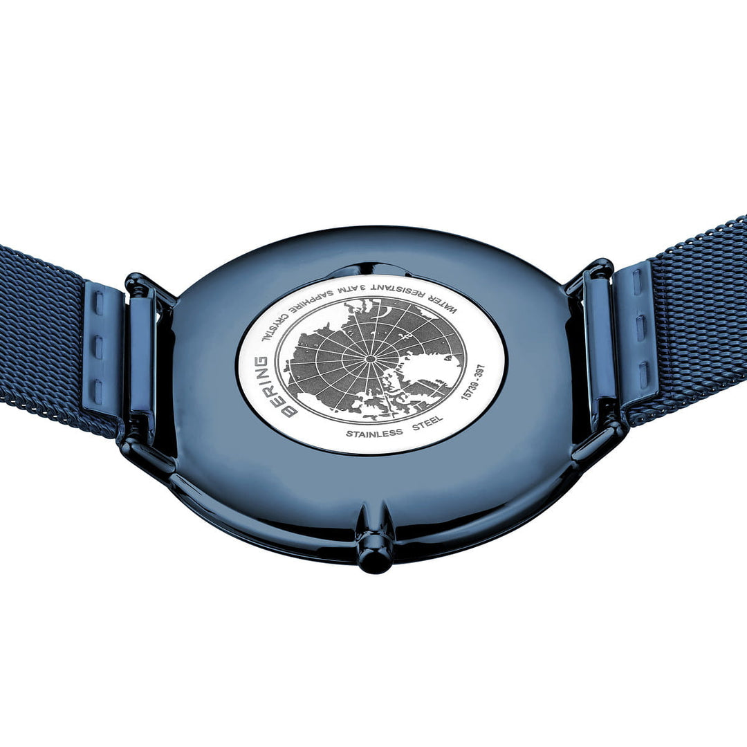 Bering Unisex-Uhr mit blauem Zifferblatt – 15739-397