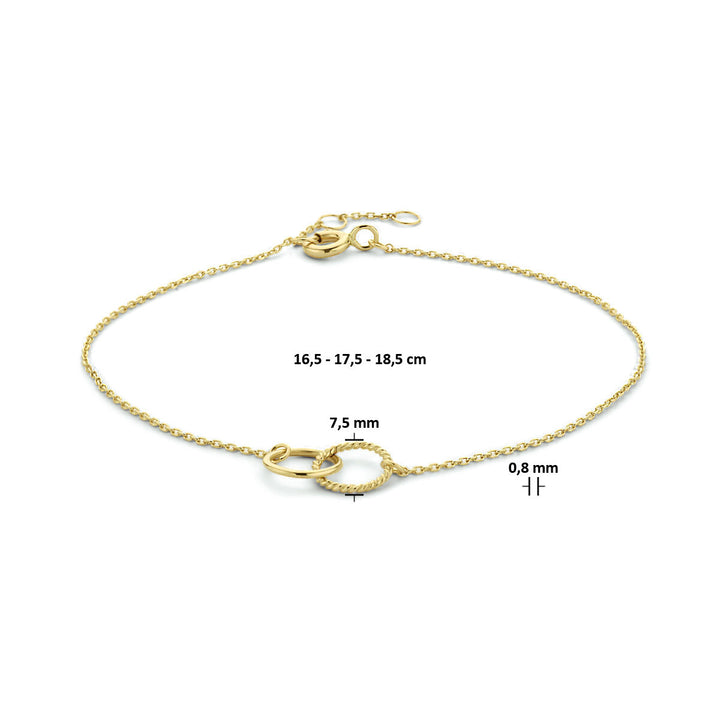 Armband rund 16,5 - 17,5 - 18,5 cm 14K Gelbgold