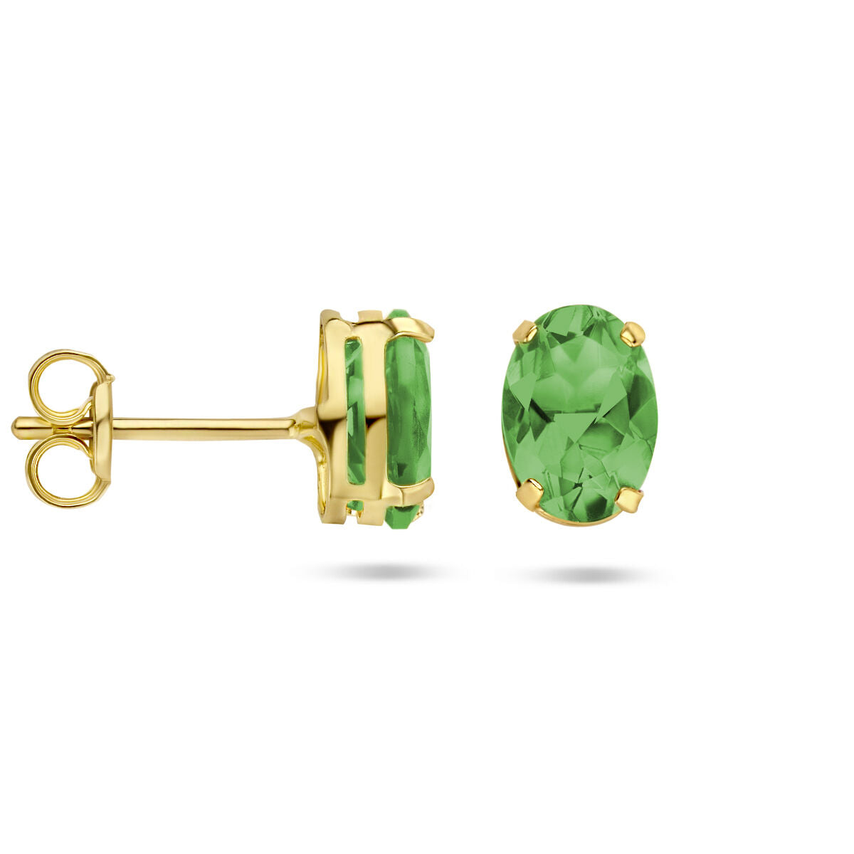 Ohrstecker grüner Achat 14K Gelbgold