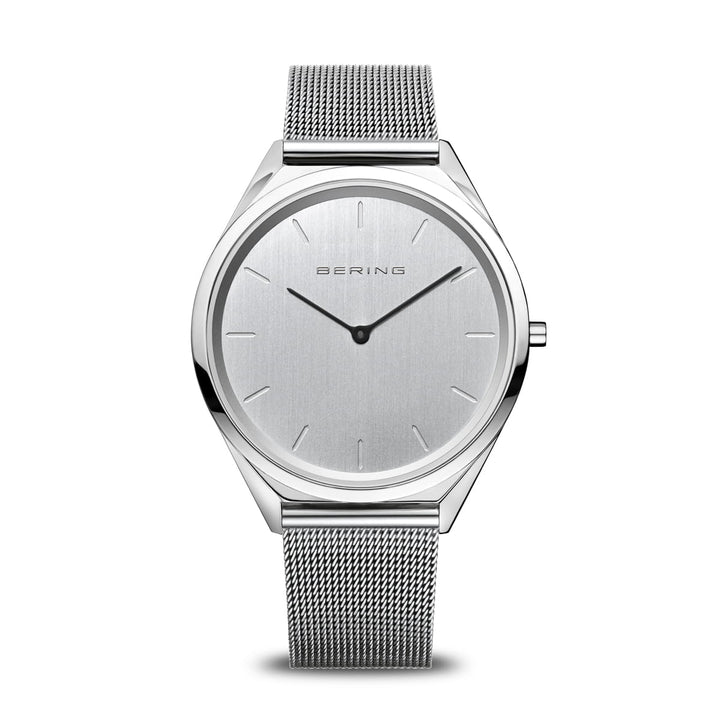 Bering Unisex-Uhr mit silbernem Zifferblatt – 17039-000 