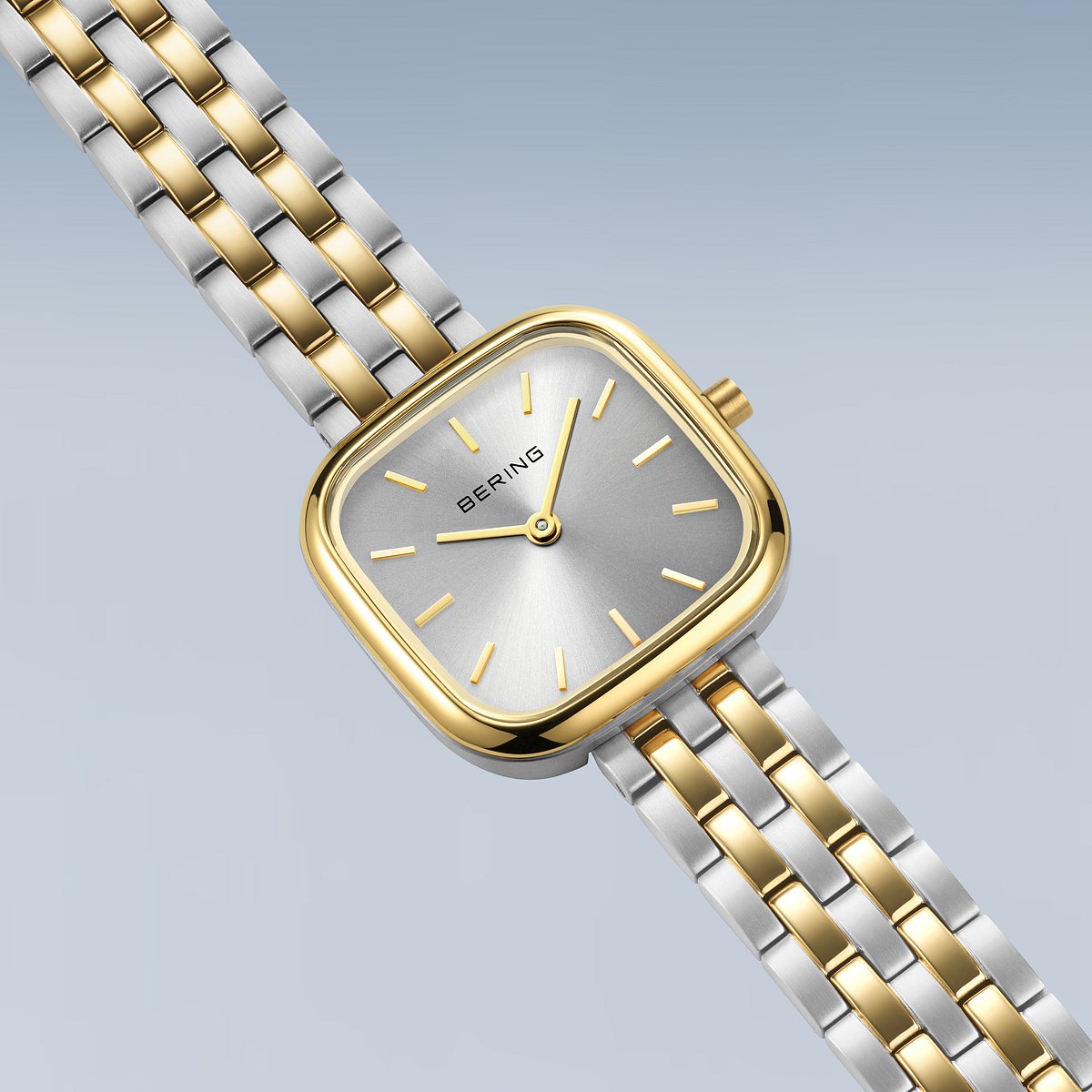 Bering Damen-Uhr bicolor graues Zifferblatt 17926-714