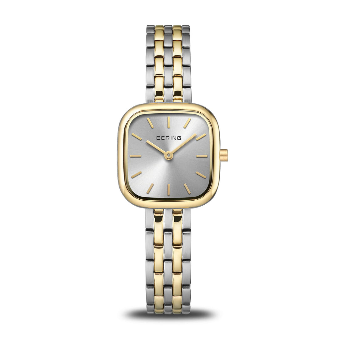 Bering dames horloge bicolor grijze wijzerplaat 17926-714