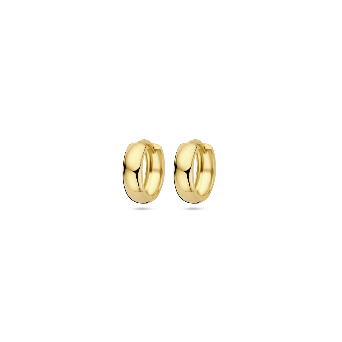 Klapp-Ohrringe aus 9 Karat Gelbgold mit einer Breite von 13 mm