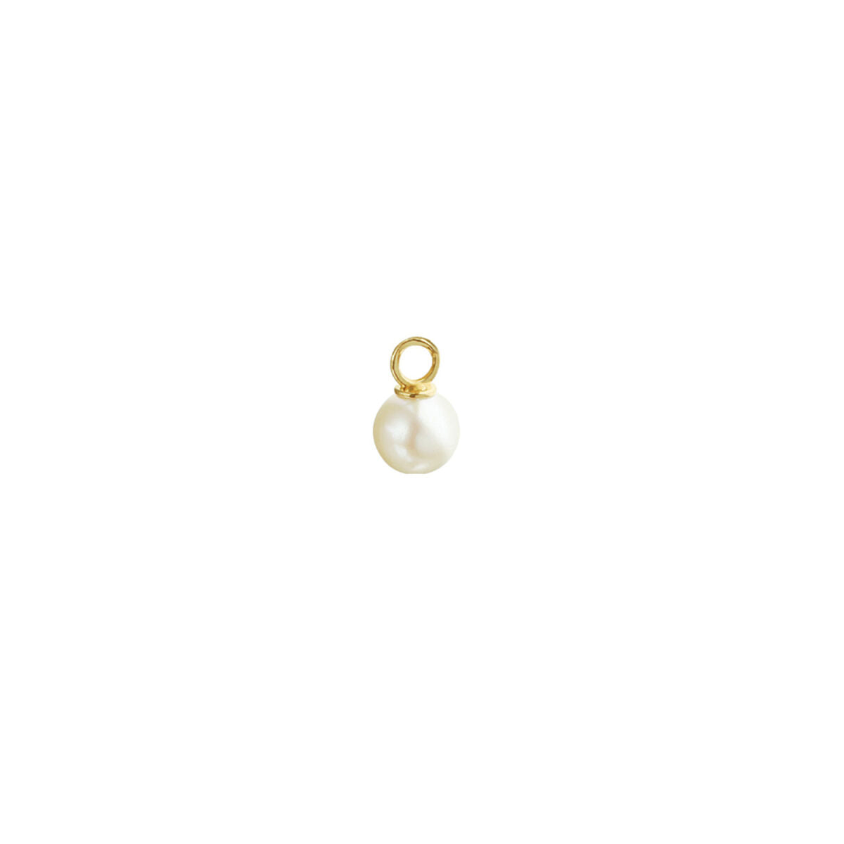 Ohrhänger mit einer weißen Perle aus 14K Gelbgold