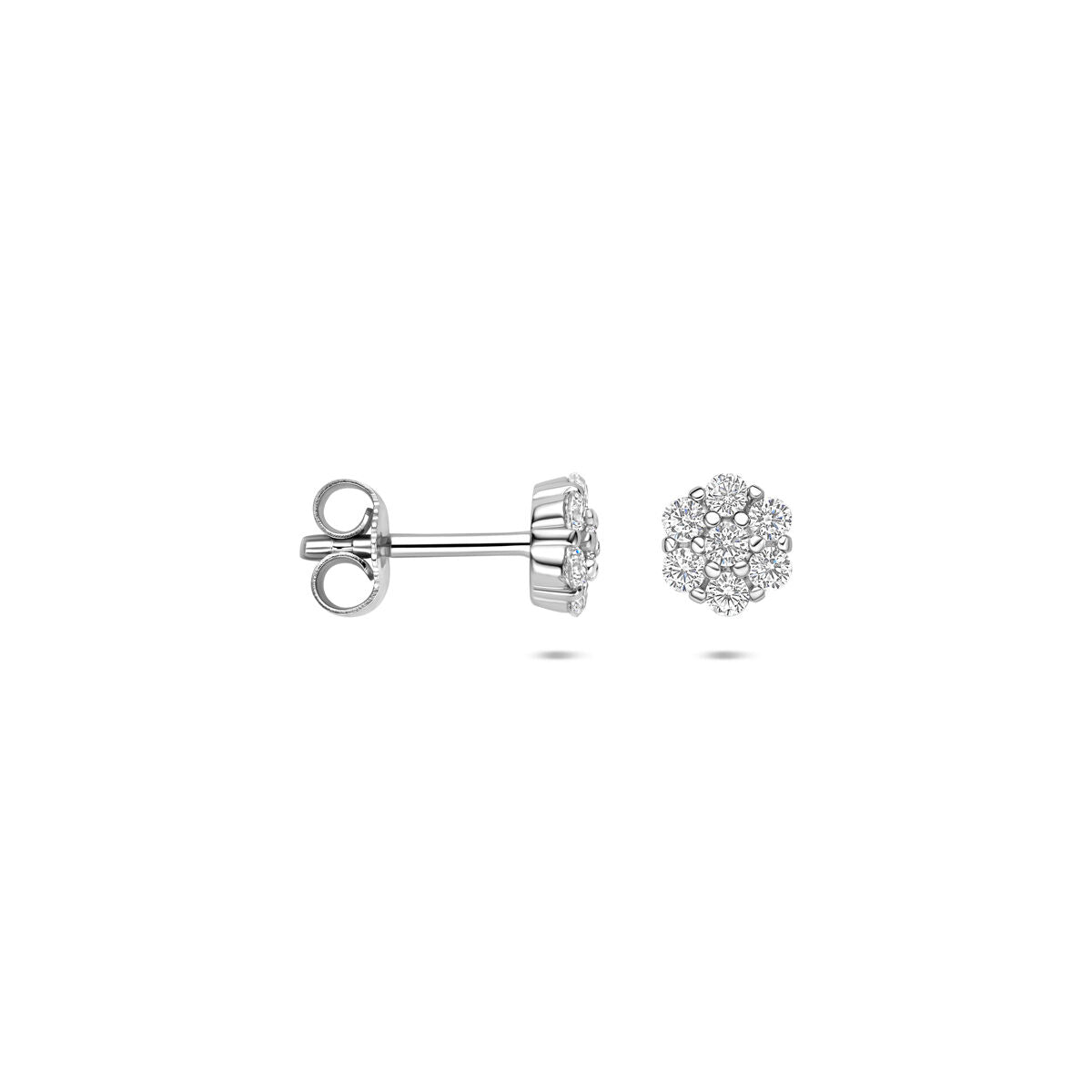 Silberne Ohrstecker mit Zirkonia – 6 mm