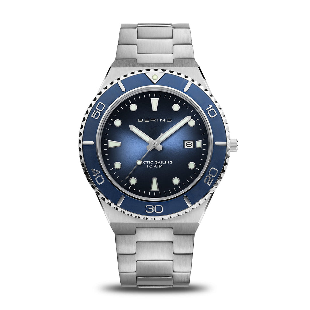 Bering Herrenuhr mit blauem Zifferblatt – 18940-707