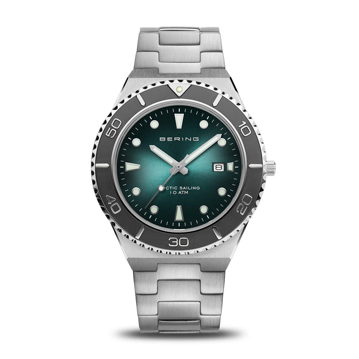 Bering Herrenuhr mit grünem Zifferblatt – 18940-708