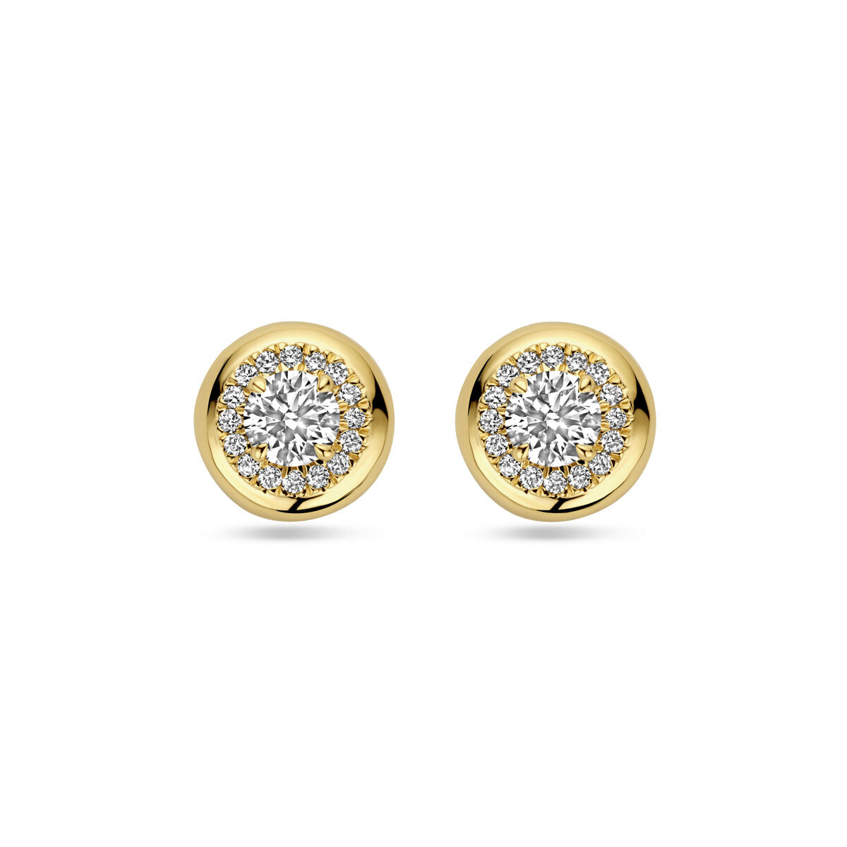 Ohrstecker aus 14K Gelbgold mit lab-grown Diamanten von 0,75 ct (2x 0,375 ct) und rundem Design
