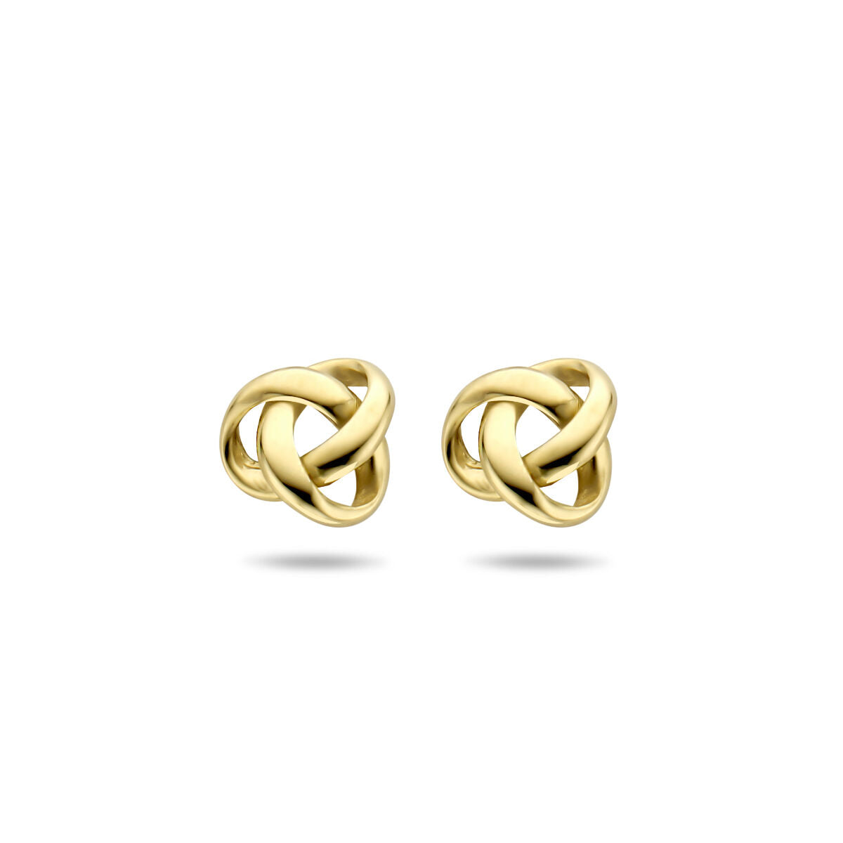 Ohrstecker aus 14K Gelbgold in Knotenform mit glänzender Oberfläche