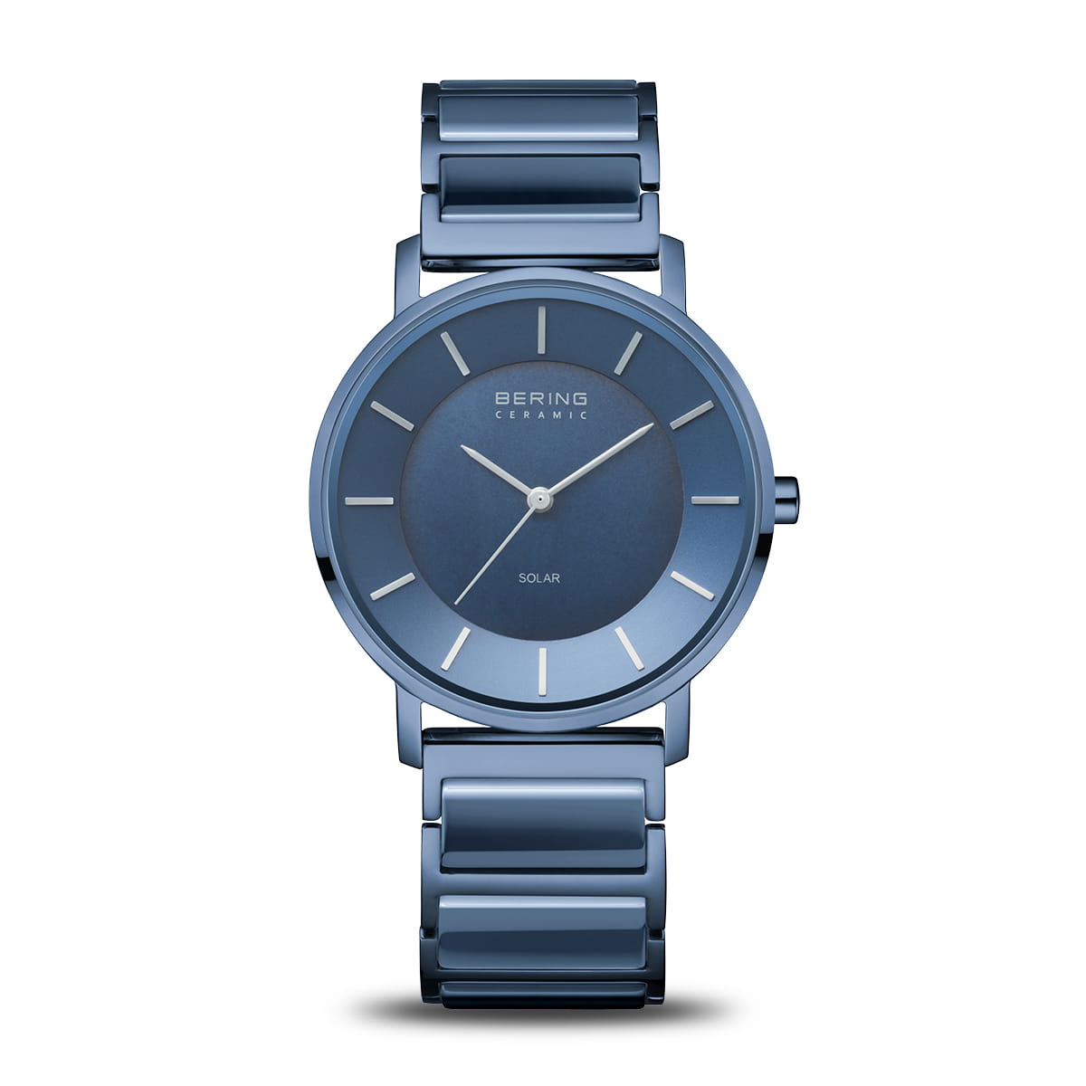Damenarmbanduhr mit blauem Zifferblatt und blauer Edelstahlarmband