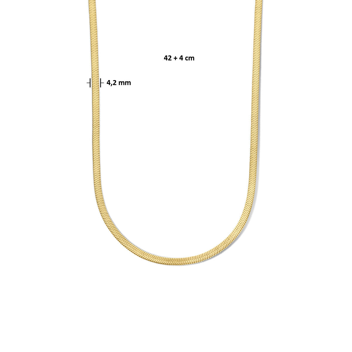 Halskette Schlange flach 4,2 mm 42 + 4 cm ionenplattierter Edelstahl