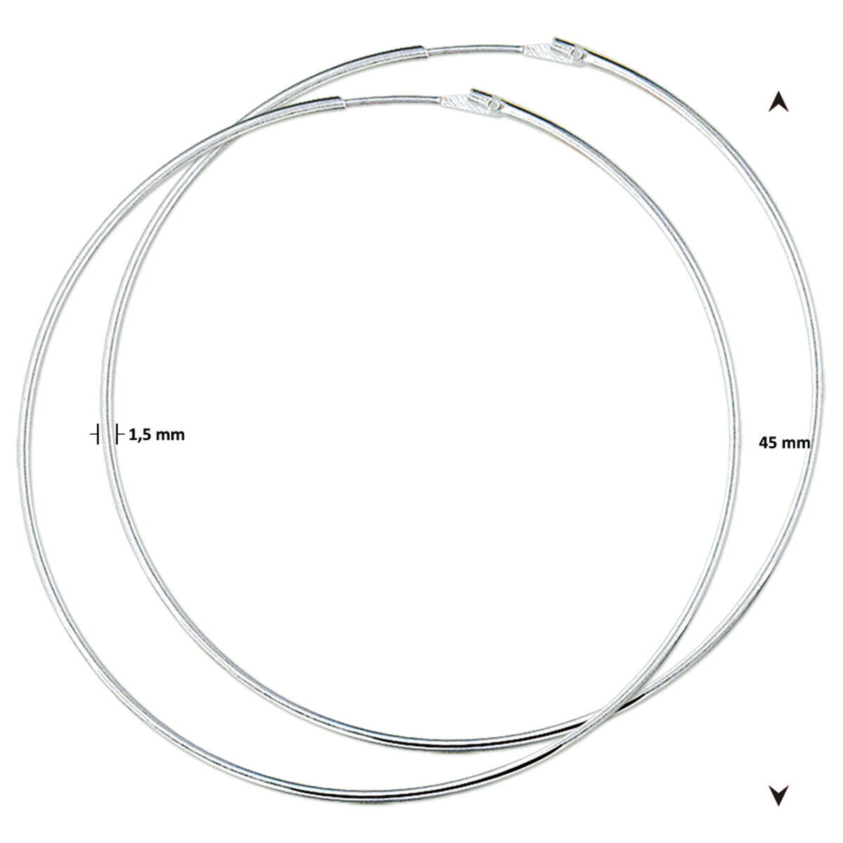 Ohrringe 1,5 mm Rundrohr silberweiß