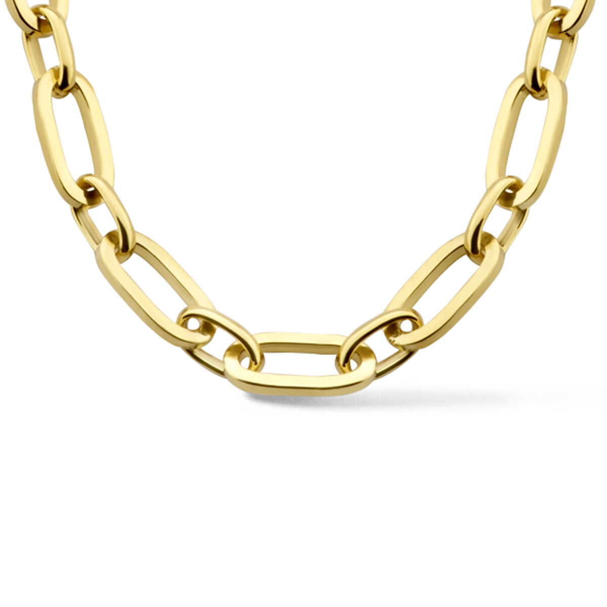 Collier aus Zilgold mit ovalen Gliedern, 5,5 mm breit und 45 cm lang