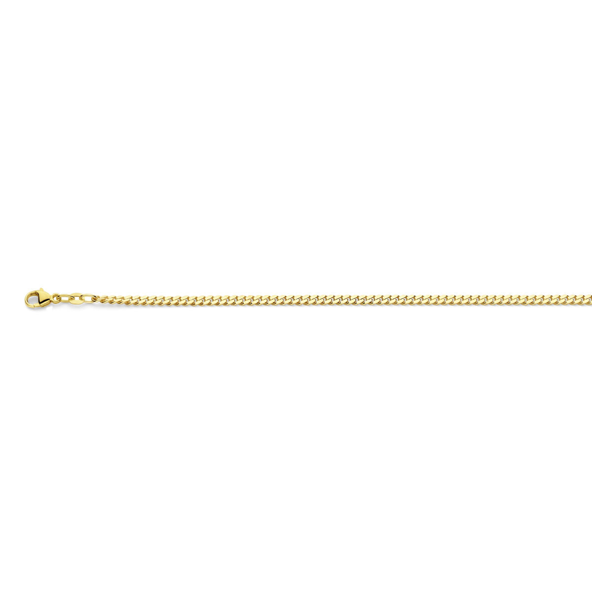 Massive 14K Goldkette für Herren mit 4-seitiger Schliff und 2,7 mm Breite