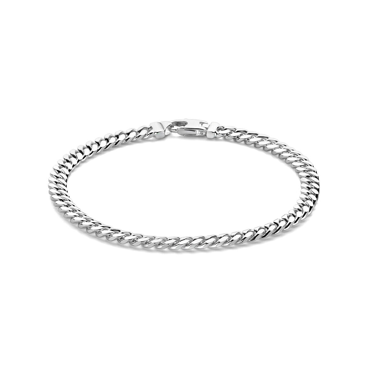 Herrenarmband aus Silber mit 5,0 mm Gourmette-Design und sicherem Verschluss
