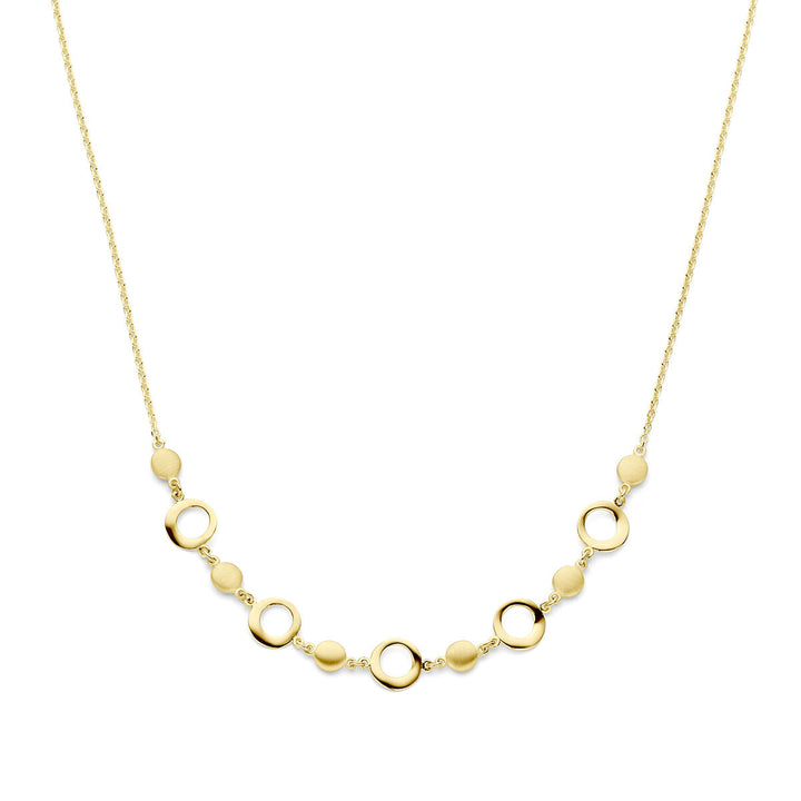 Halskette 42 + 2 cm poly/matt 14K Gelbgold