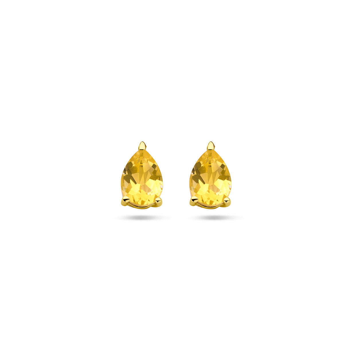 Ohrstecker mit tropfenförmigen Citrin in 14K Gelbgoldfassung