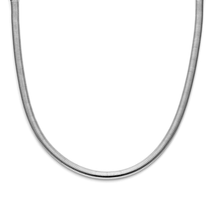 Halskette 8,0 mm 45 cm mit großem Karabinerverschluss Silber rhodiniert