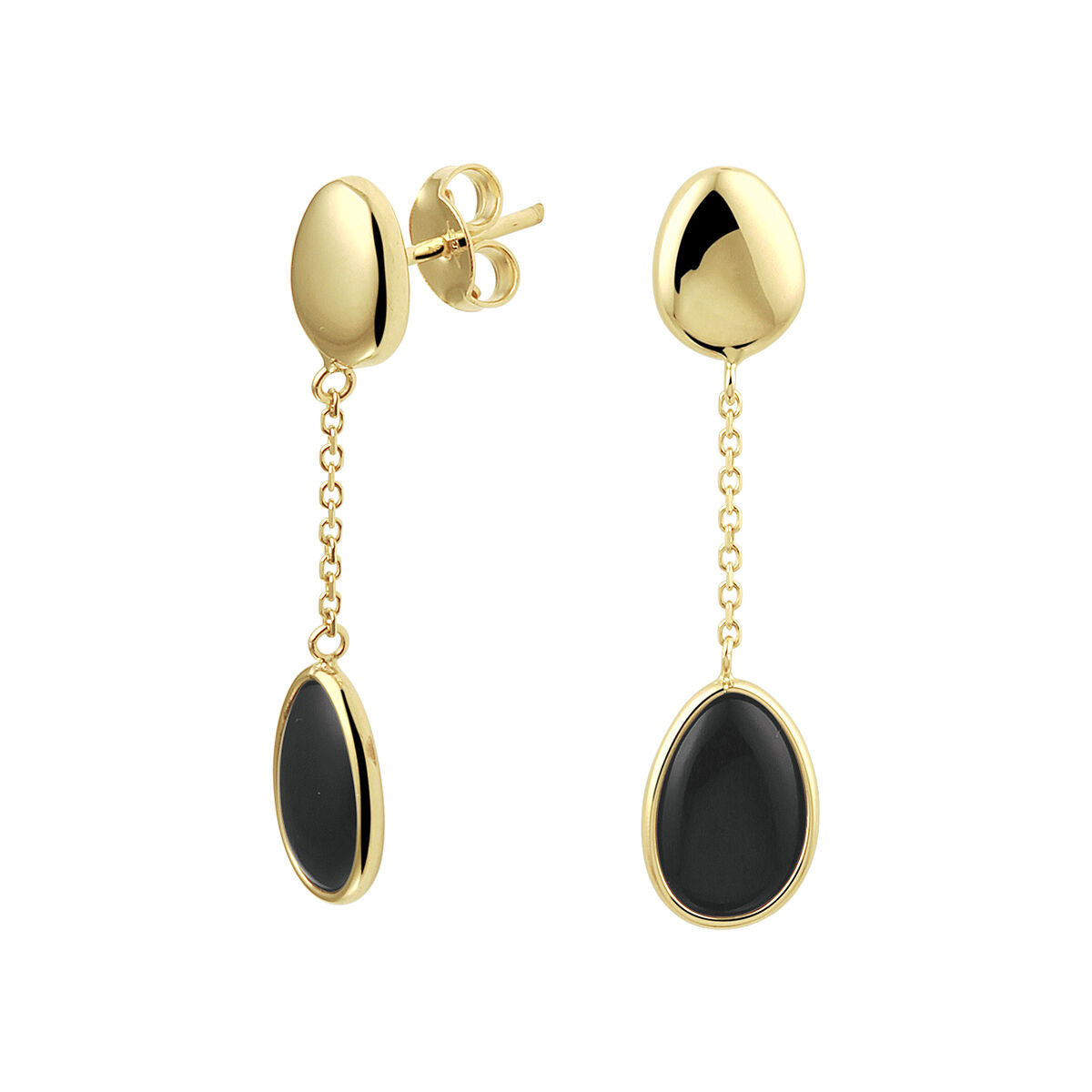 Ohrringe Onyx 14K Gelbgold