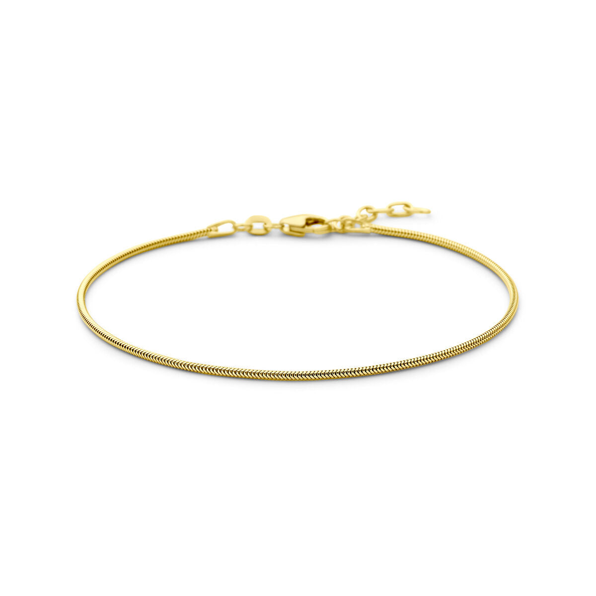 Herrenarmband aus 14K Gold mit rundem, 1,2 mm dickem Schlange-Design