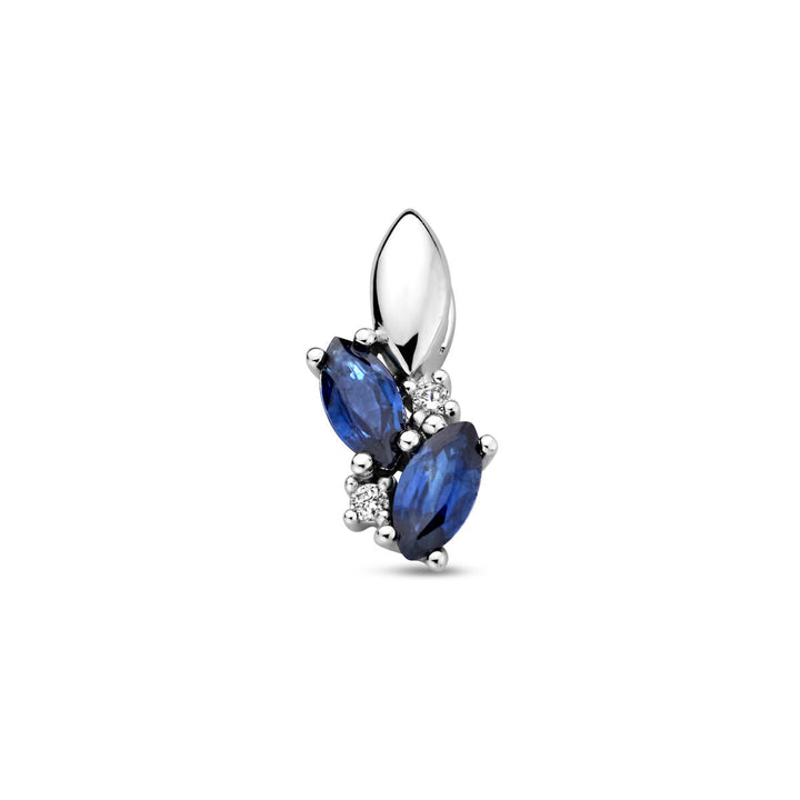 Anhänger Saphir und Diamant 0,02 ct h p1 14K Weißgold