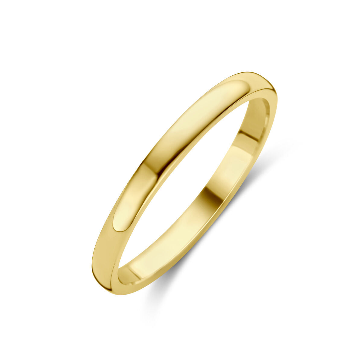 Schmaler Ring aus 14K Gelbgold mit glatter Oberfläche und leicht gewölbtem Design
