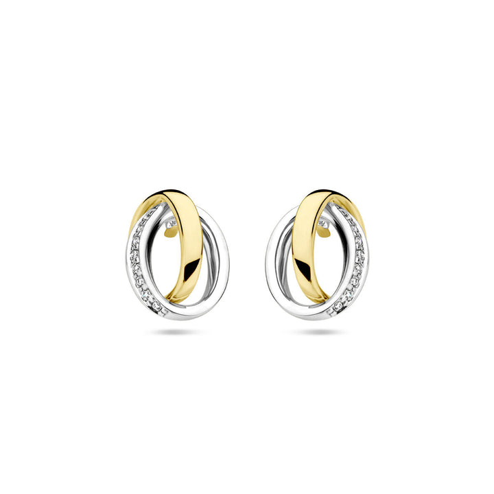 Ohrstecker Diamant 0,05ct (2x 0,025ct) h si 14K Bicolor Gold gelb/weiß