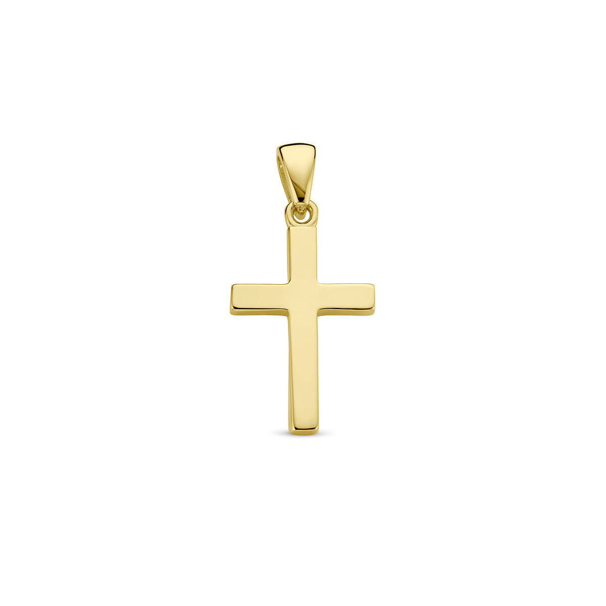 Hänger in Form eines Kreuzes aus 14K Gelbgold mit glatter Oberfläche